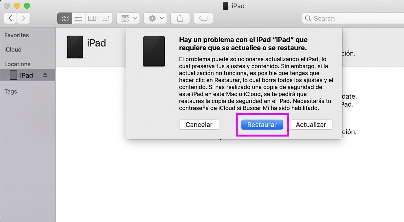 Finder o iTunes instalar iOS