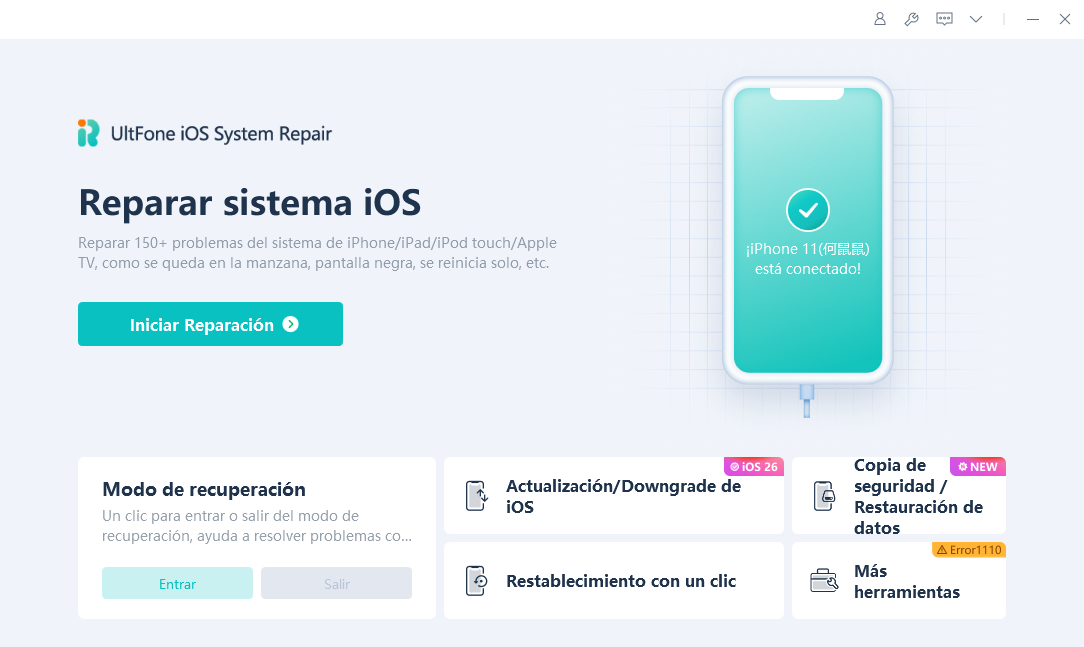 Conectar iPhone a UltFone para reparar