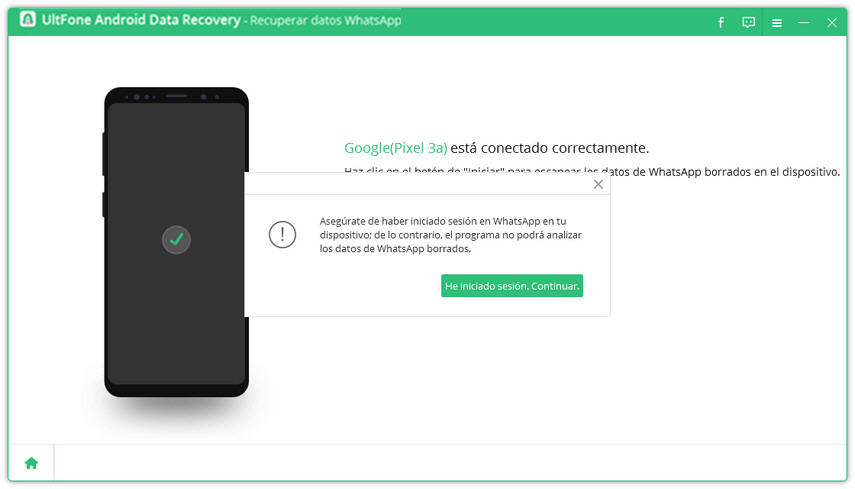 dato para la recuperación de whatsappp en android