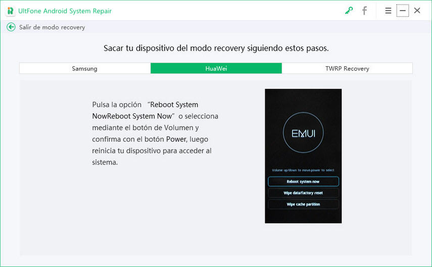 salir del modo recovery en huawei