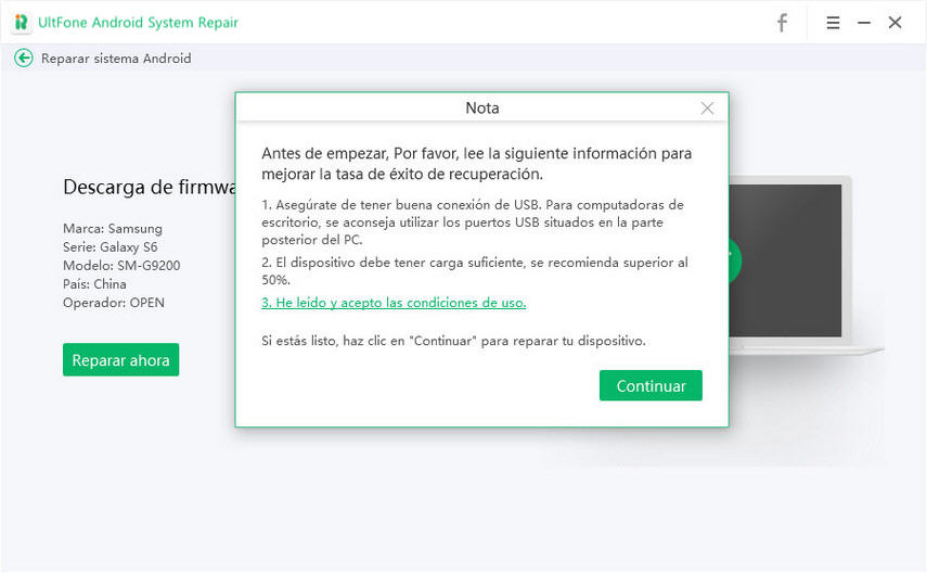 el paquete de firmware se ha descargado con éxito