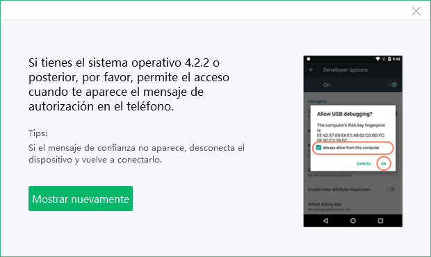 depuración usb propmt en android 4.2.2