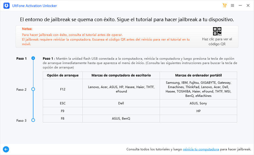 jailbreak al dispositivo paso 1