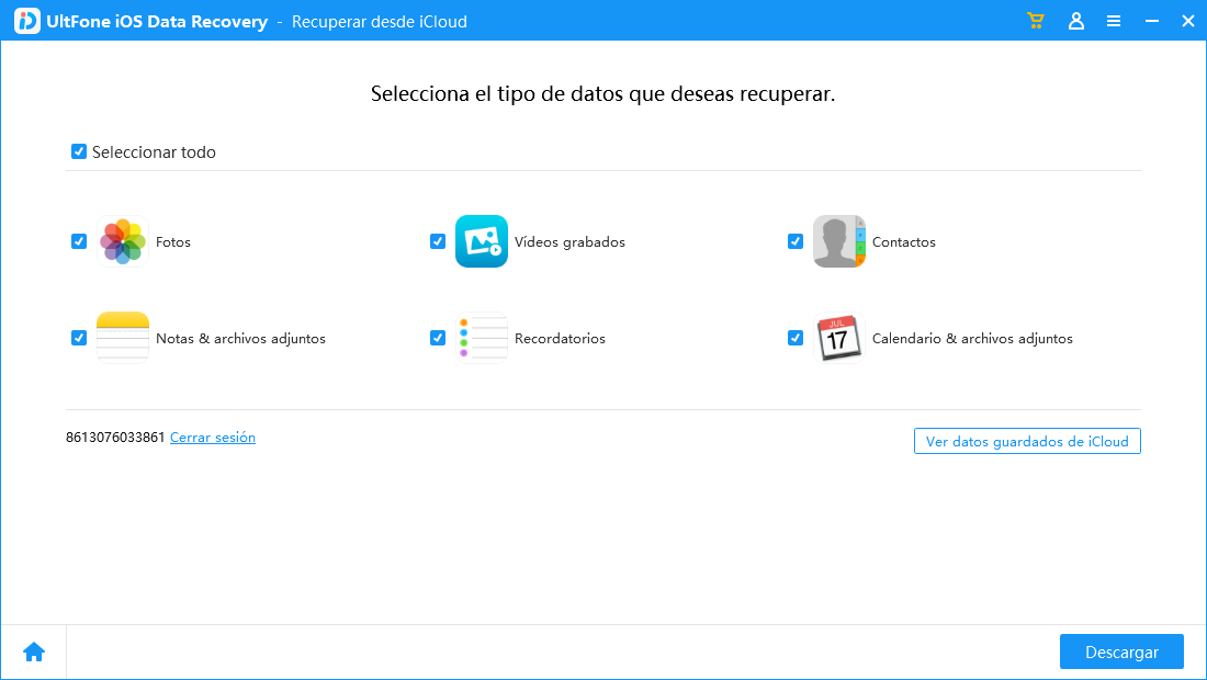 seleccionar tipos de archivos de icloud