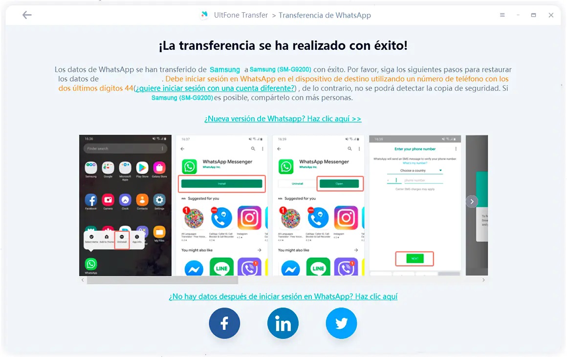 transferencia completada en android